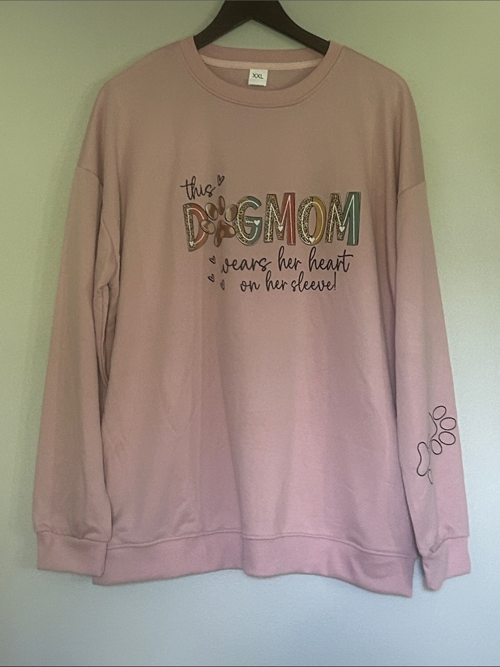 Dog Mom Graphic Sweatshirt - Pink XXL